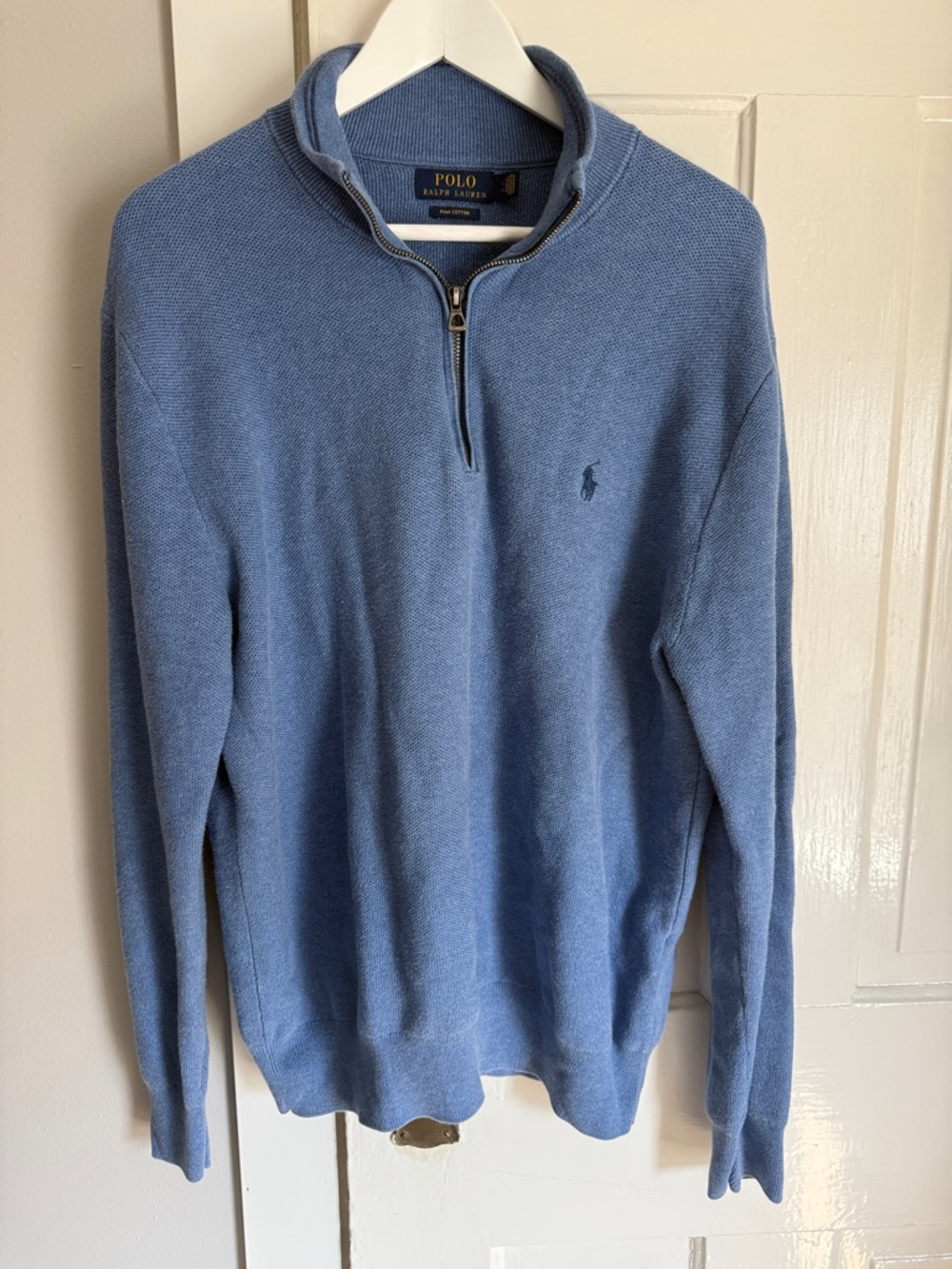 Polo by Ralph Lauren Light Blue Half-Zip Sweater